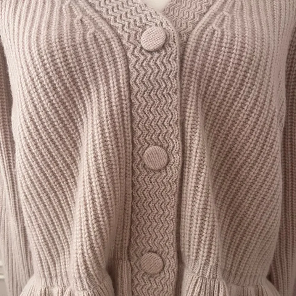 LoveShackFancy Adessa Cardigan in Dusty Mauve size XL - Picture 3 of 5